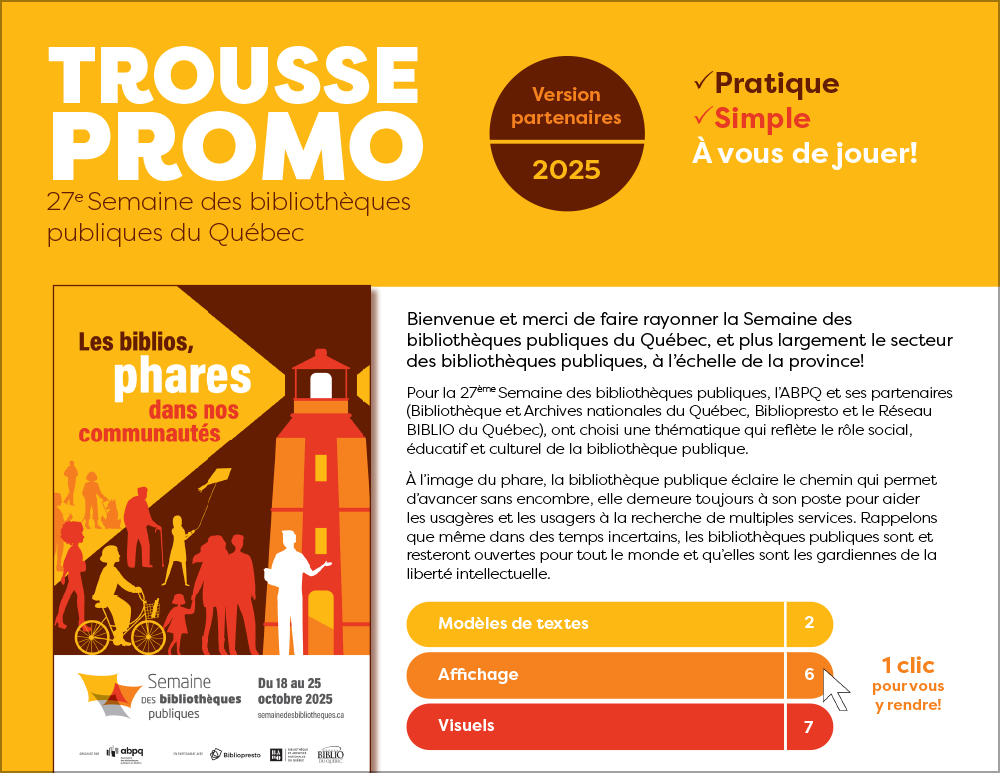 Trousse promo Semaine des bibliothèques publiques
