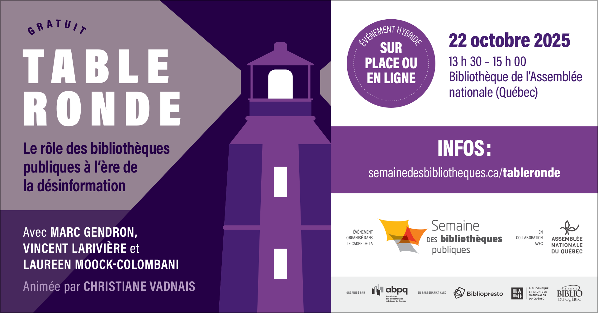 Visuels web Table ronde Semaine des bibliothèques publiques